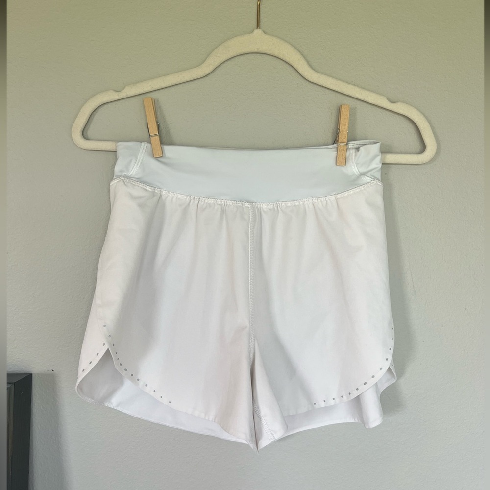 Lululemon Fast and Free white reflective shorts